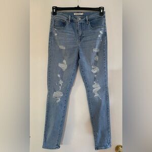 Levi's Light Blue Distressed Skinny Jeans